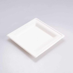 Plato Cuadrado Blanco 10 ” paq x 20 und